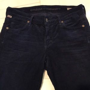 Citizens of humanity Avedon low rise skinny leg blue corduroy  jeans size 27